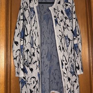 Joseph A. Gray and Blue Patterned Cardigan